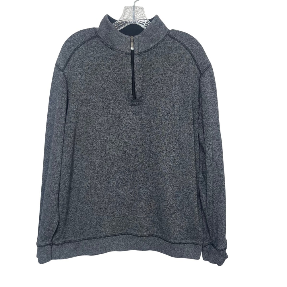 Paradise Collection 1/4 Zip Pullover Sweater Mens Large Gray Warm Casual